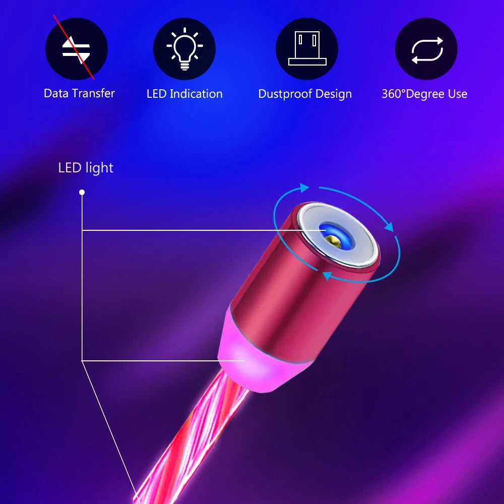 LED Magnetic USB Charging Cable